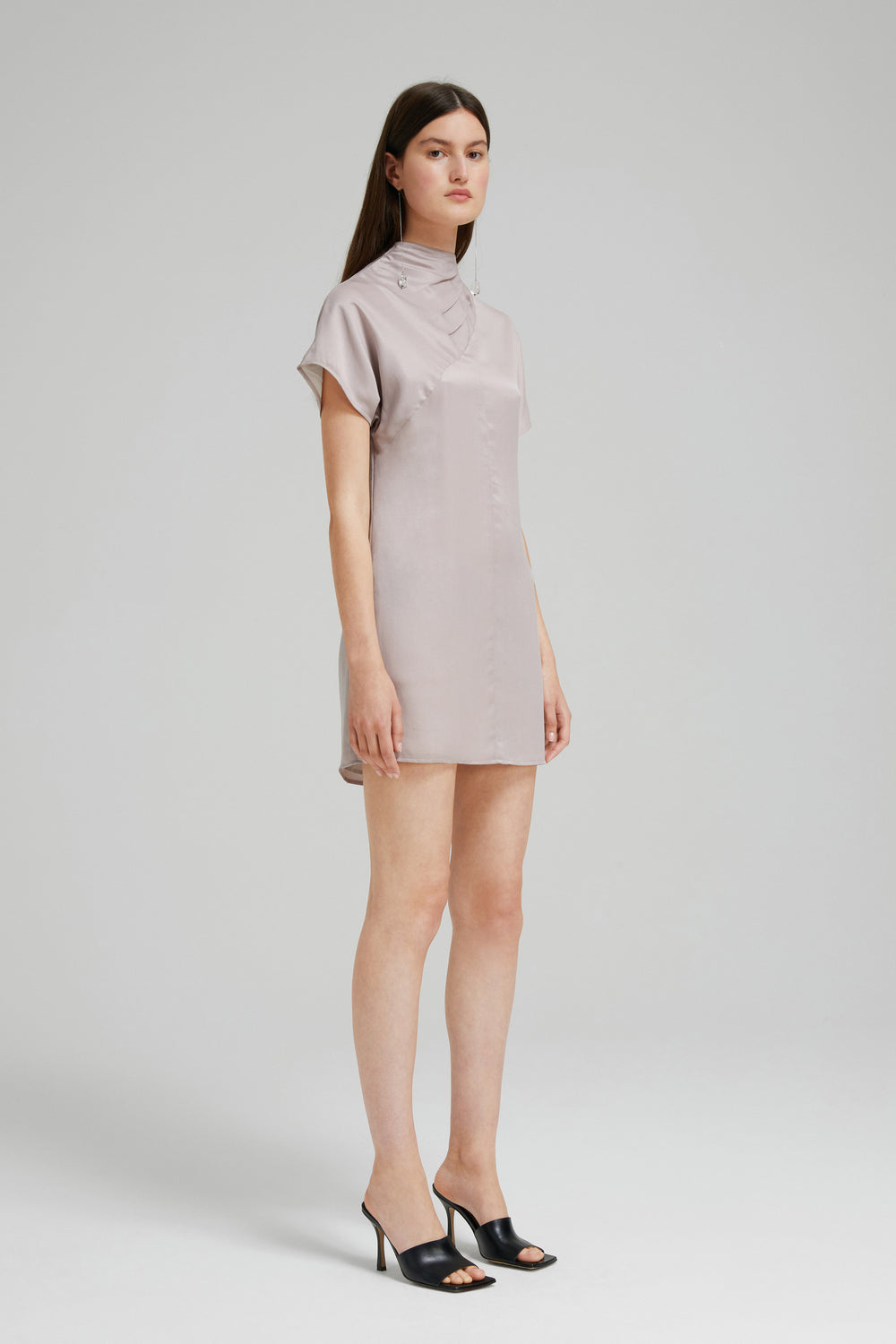 Load image into Gallery viewer, Drape neck mini dress