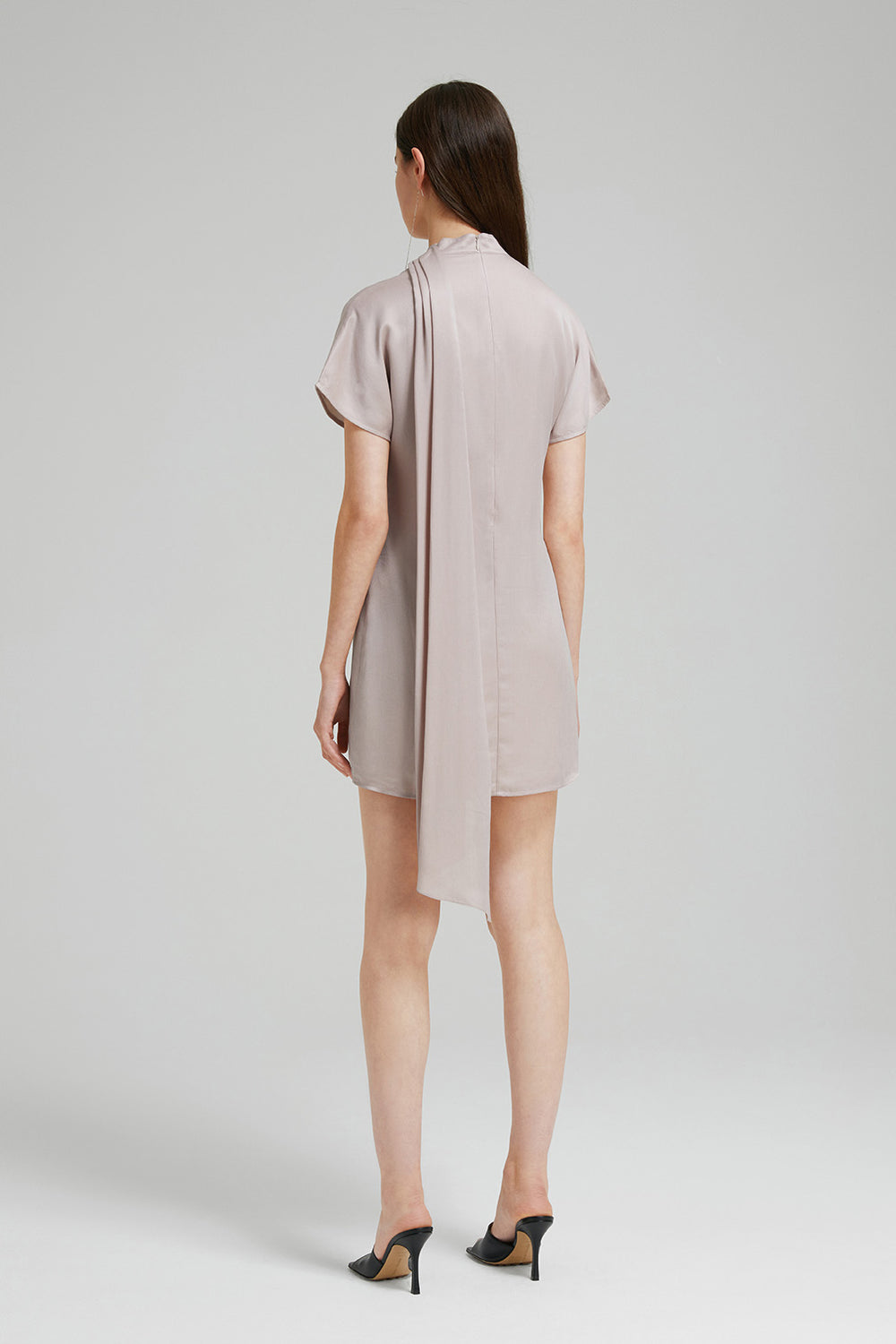 Load image into Gallery viewer, Drape neck mini dress