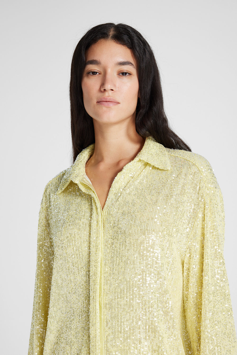 Load image into Gallery viewer, Yellow sequin shirt