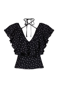 Ruffle polka dot top