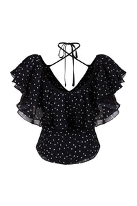 Ruffle polka dot top