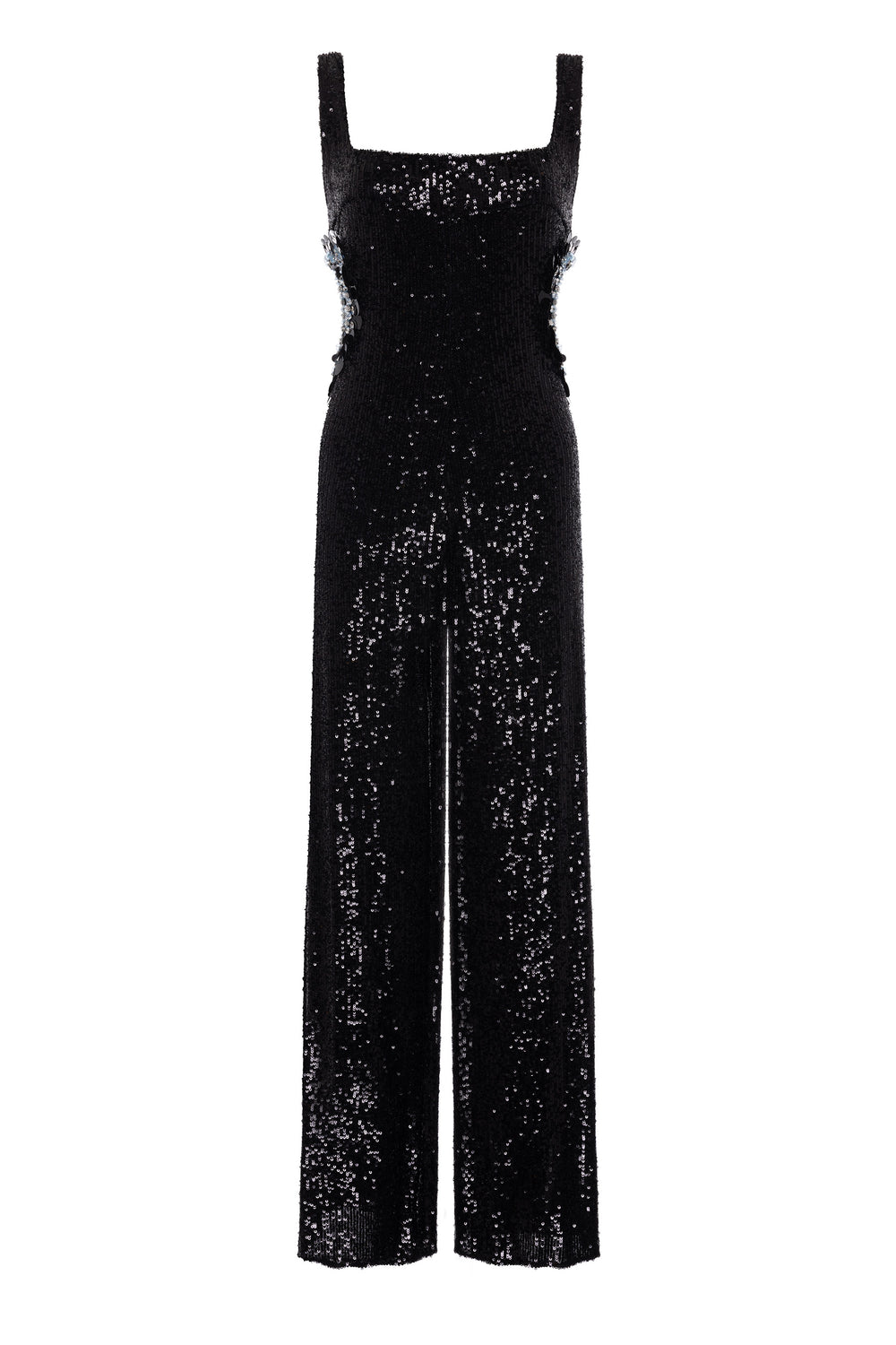 Load image into Gallery viewer, Embroidered sequin cutout jumpsuit