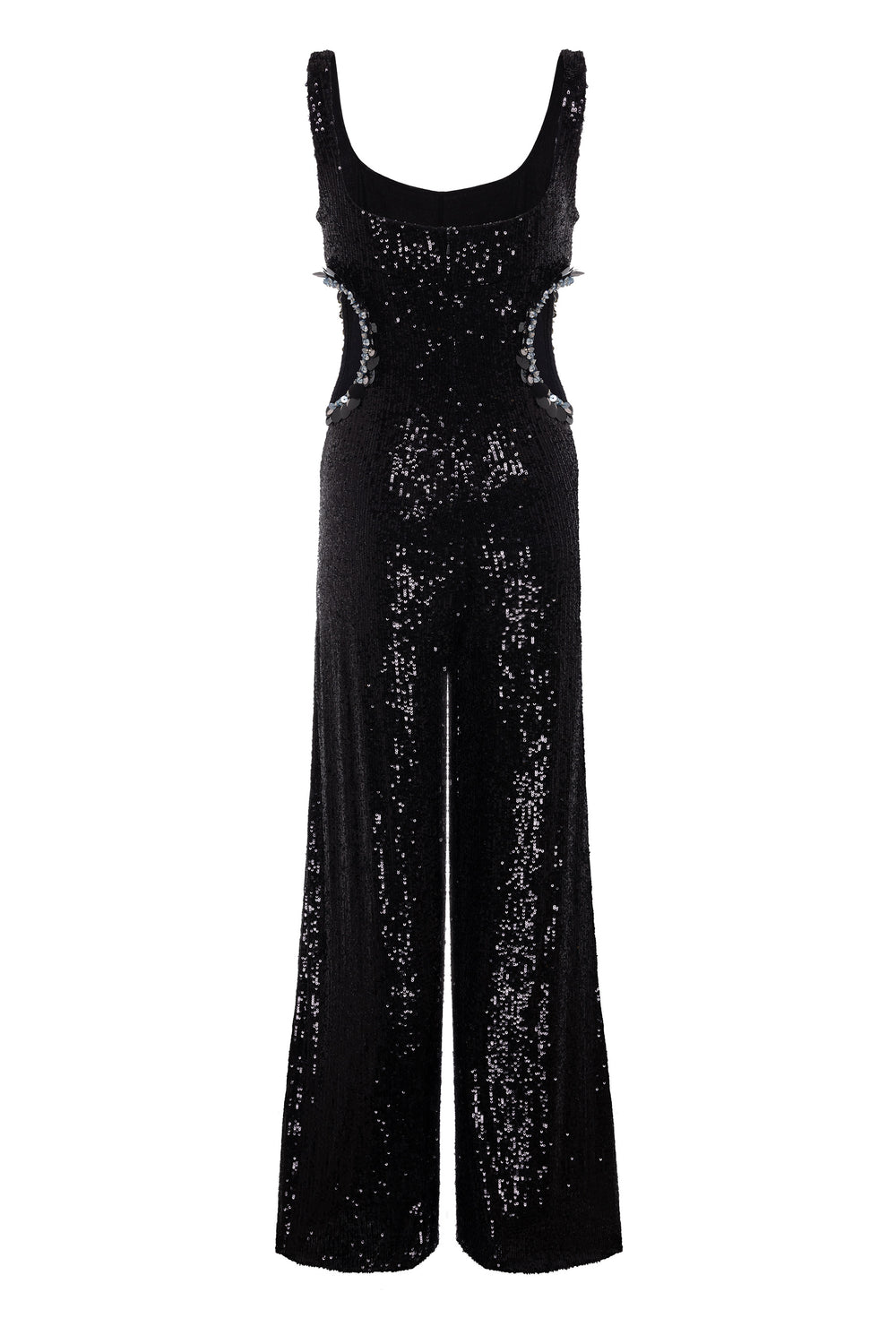 Load image into Gallery viewer, Embroidered sequin cutout jumpsuit