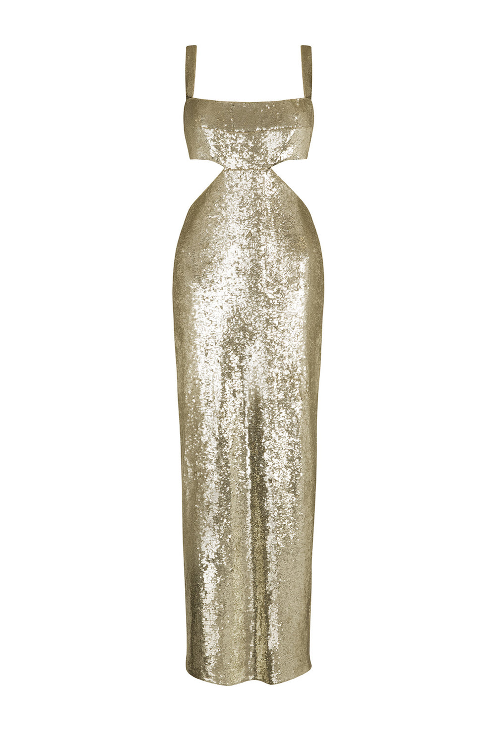 Load image into Gallery viewer, Gold sequin cutout dress