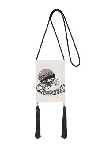 Ivory Embroidered Moon Bag