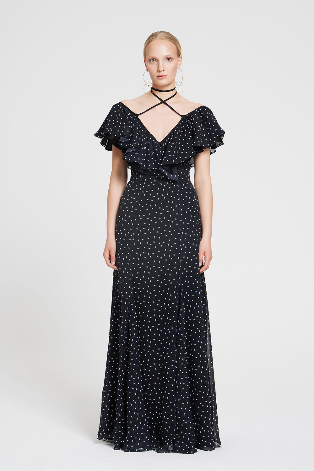 Load image into Gallery viewer, Ruffle polka dot Gown