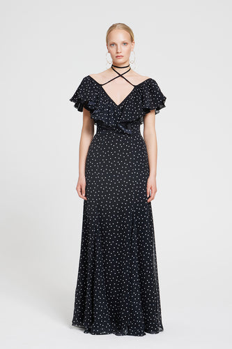 Ruffle polka dot Gown