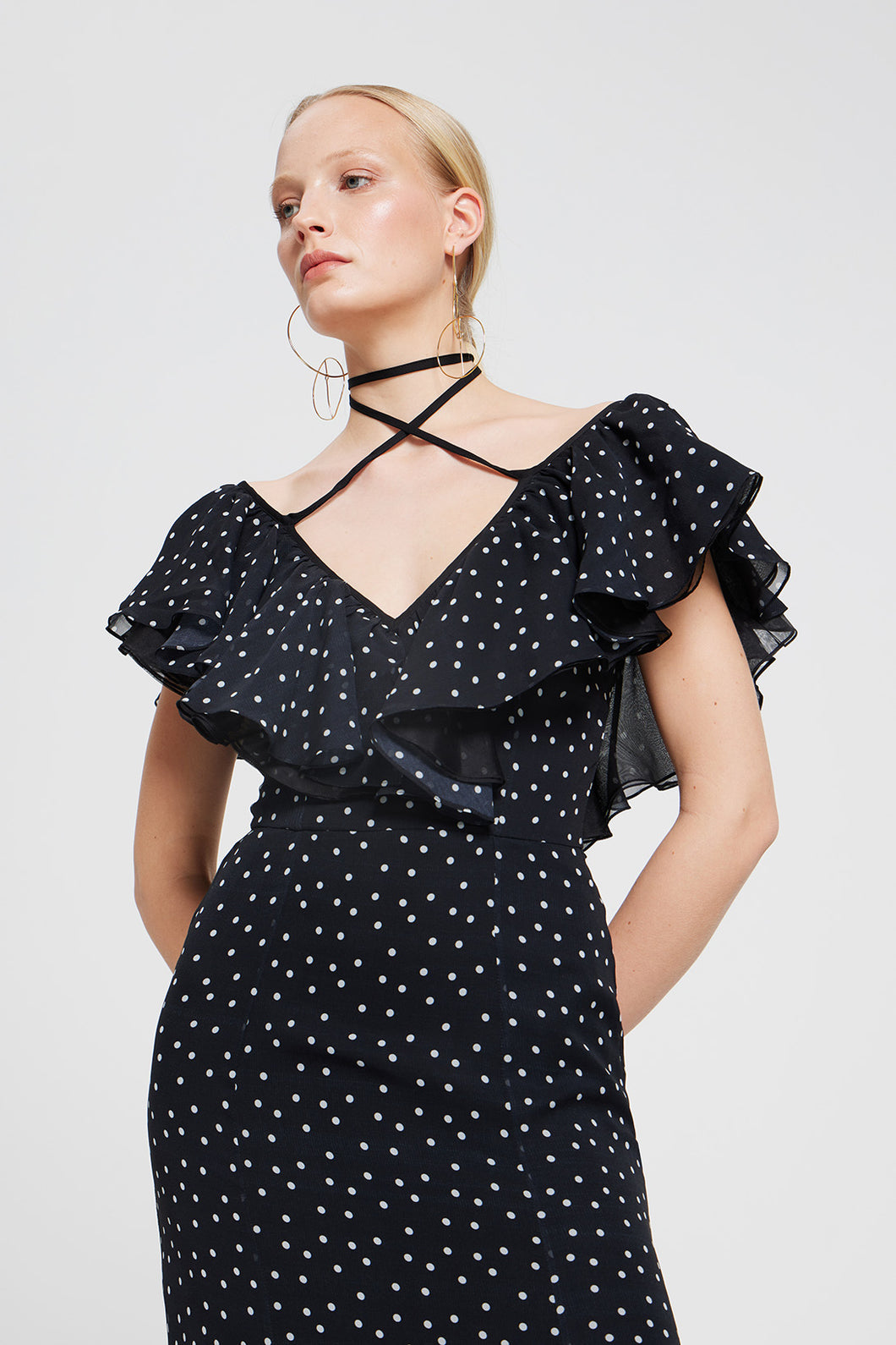 Ruffle polka dot Gown