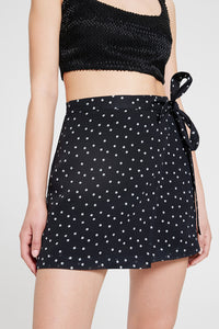 Polka dot wrap skirt