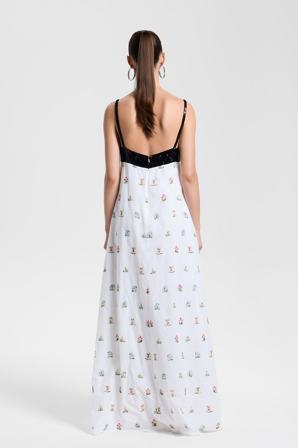 Load image into Gallery viewer, Embroidered floral maxi dress
