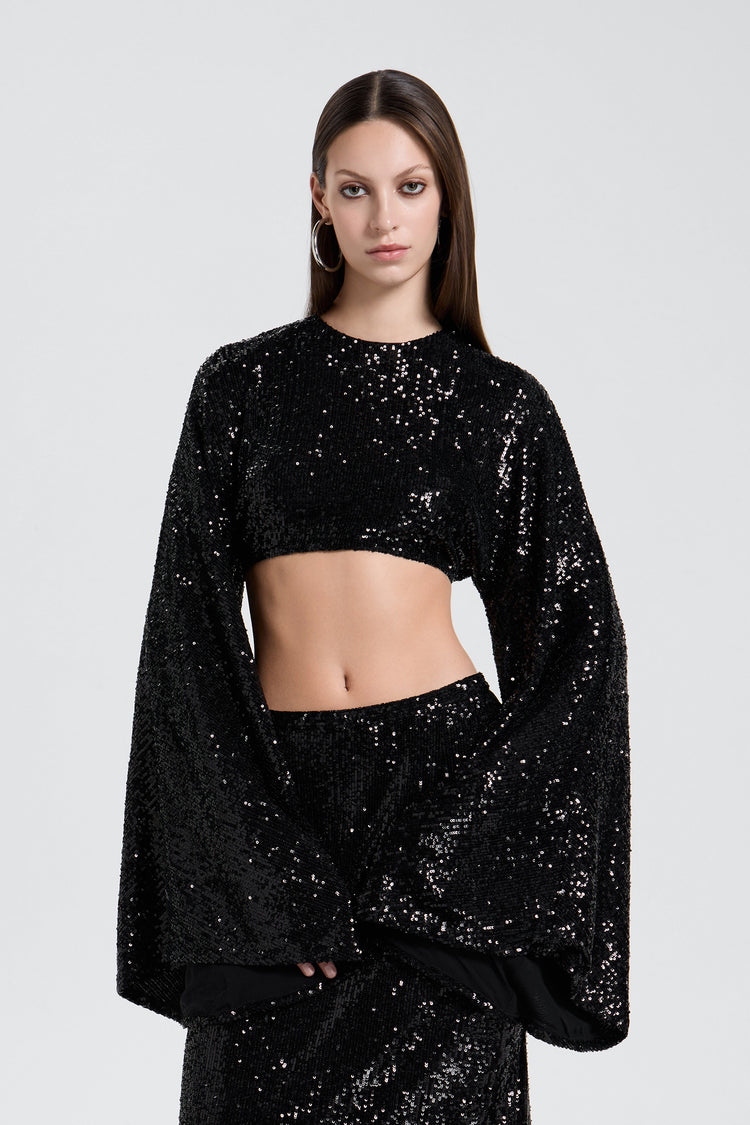 Sequin black blouse