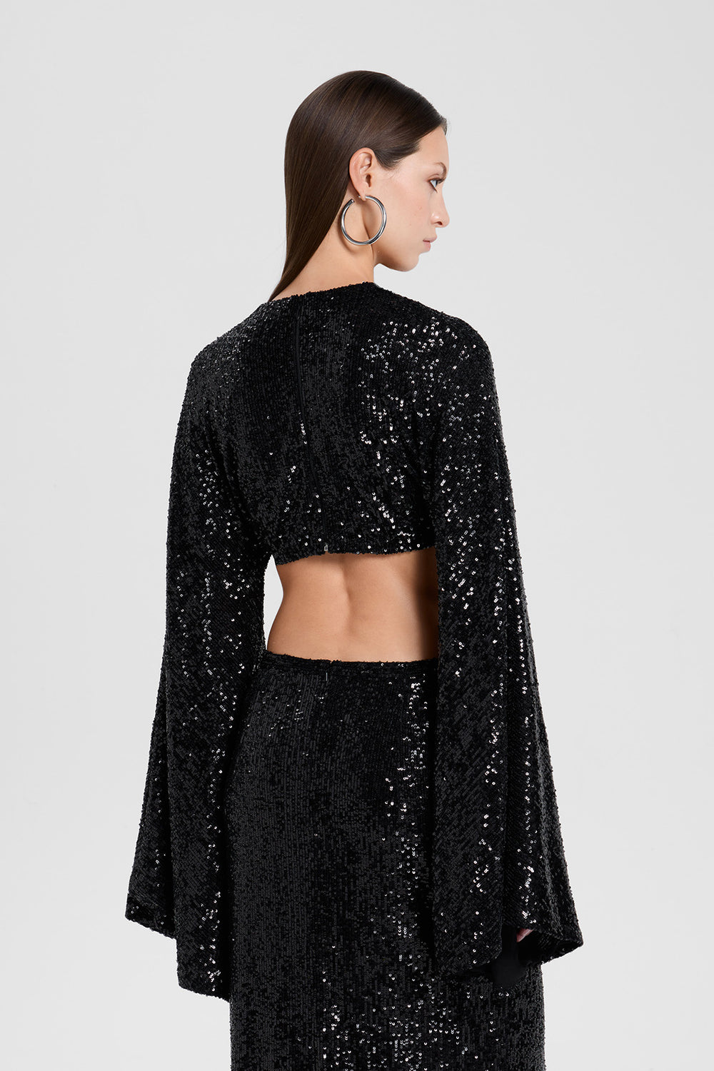 Load image into Gallery viewer, Sequin black blouse