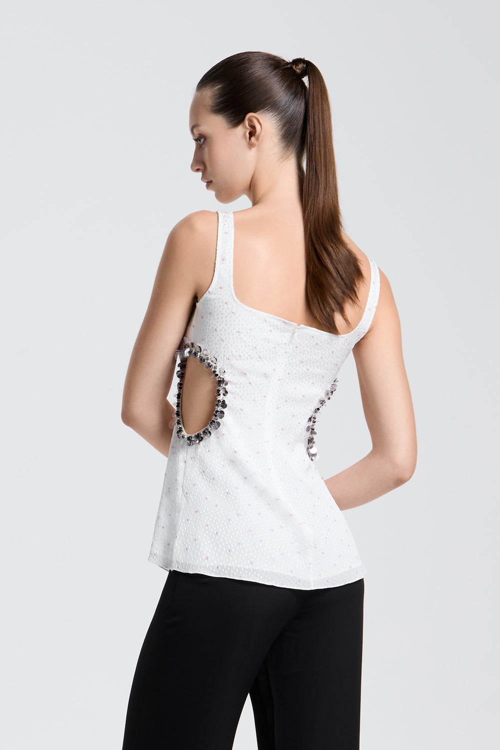 Load image into Gallery viewer, Embroidered cutout top