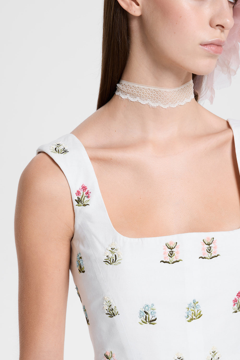 Load image into Gallery viewer, Floral embroidered corset top