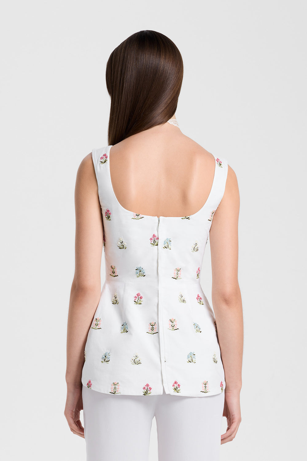 Load image into Gallery viewer, Floral embroidered corset top