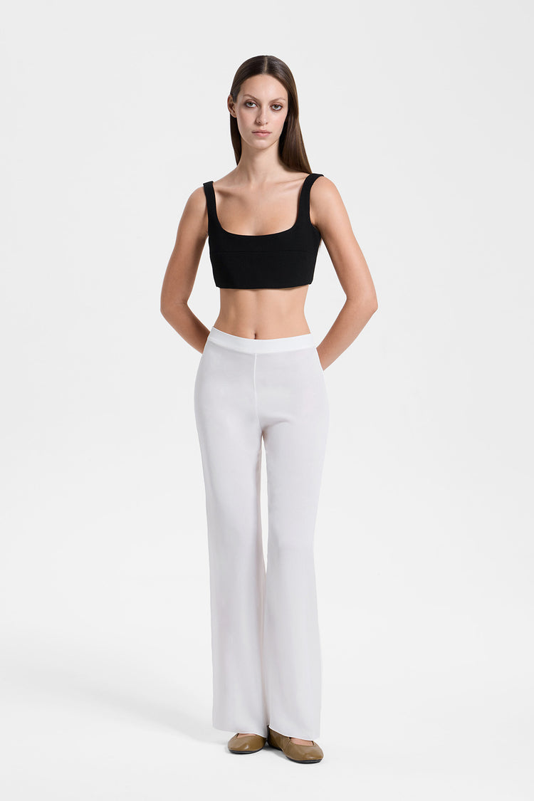 Semi-sheer silk trousers