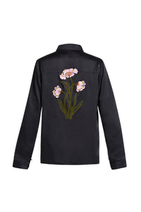Satin embroidered box shirt