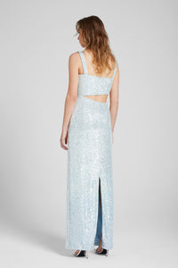 Sequin cut-out gown