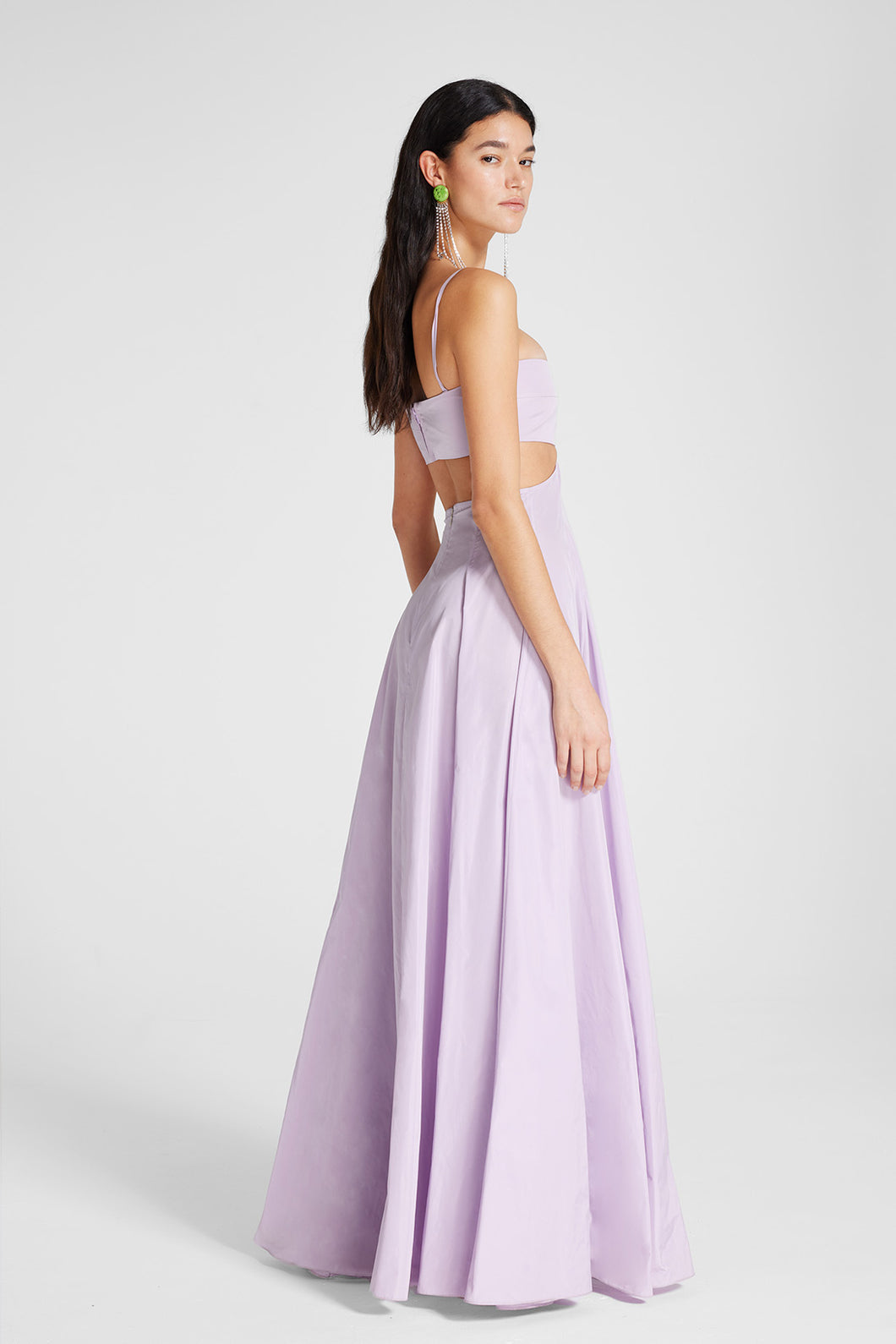 Cutout taffeta gown