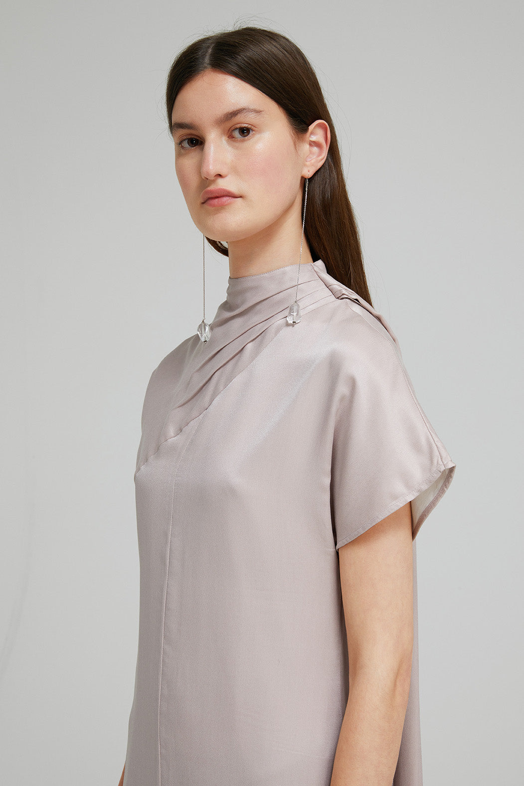 Drape neck mini dress