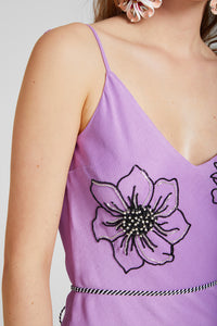 Embroidered slip dress
